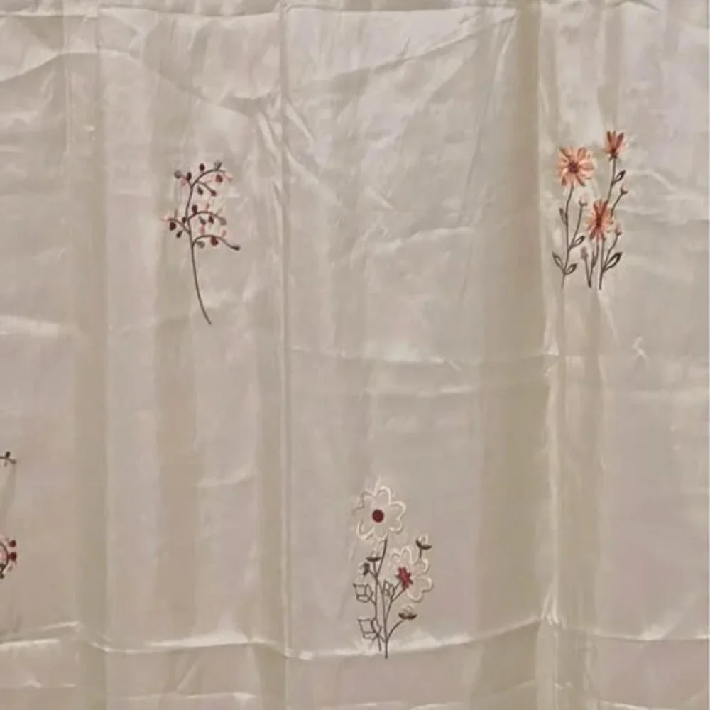 Springmaid Tan Flowered Shower Curtain